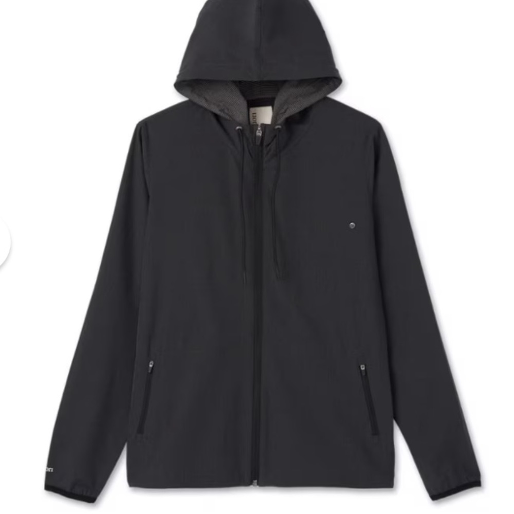 Vuori Black Hooded Zip-Up Jacket